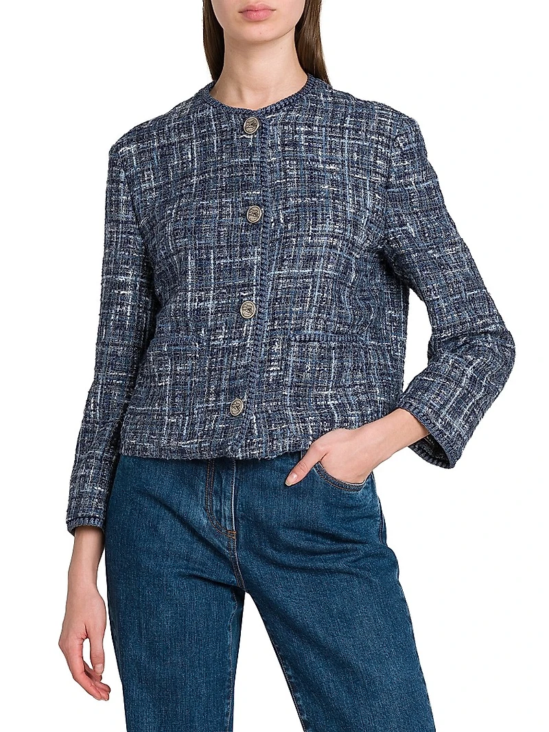Tweed Round Neck Jacket