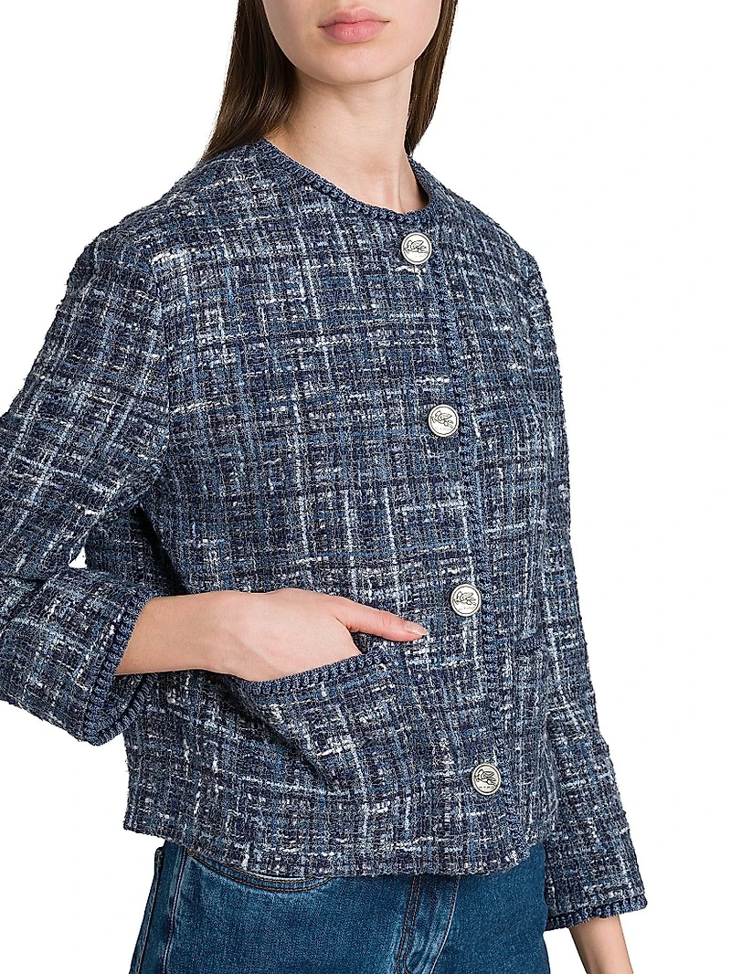 Tweed Round Neck Jacket
