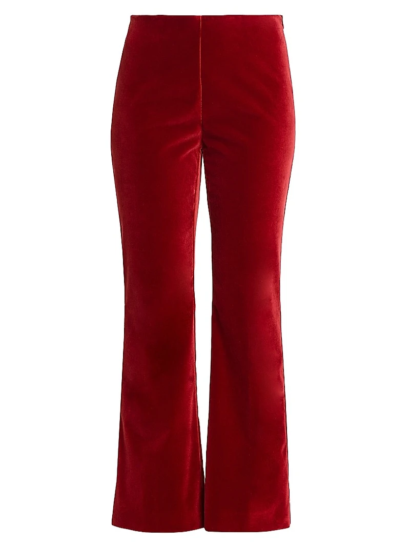 Velvet Boot-Cut Pants