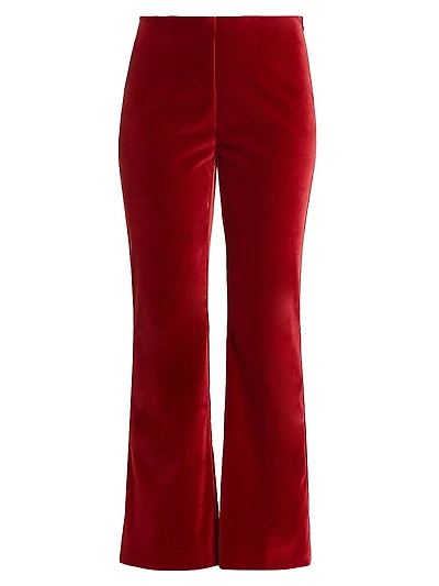 Velvet Boot-Cut Pants