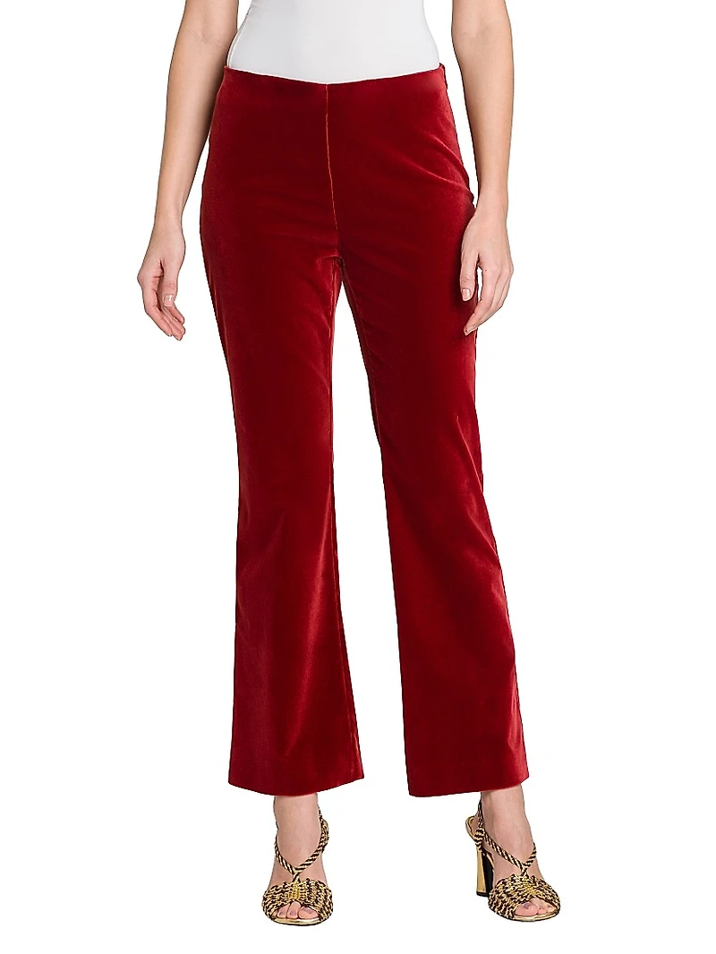 Velvet Boot-Cut Pants