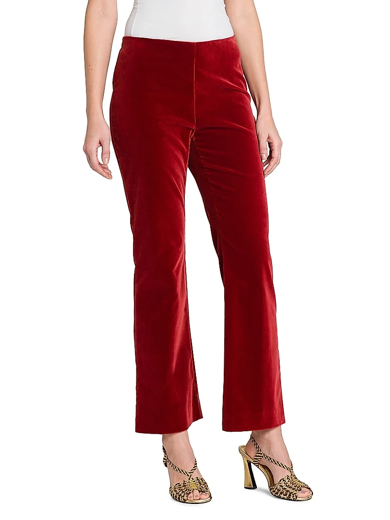 Velvet Boot-Cut Pants