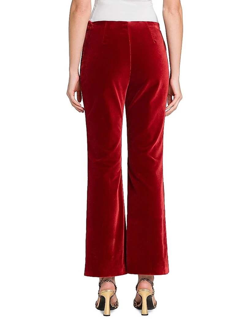 Velvet Boot-Cut Pants
