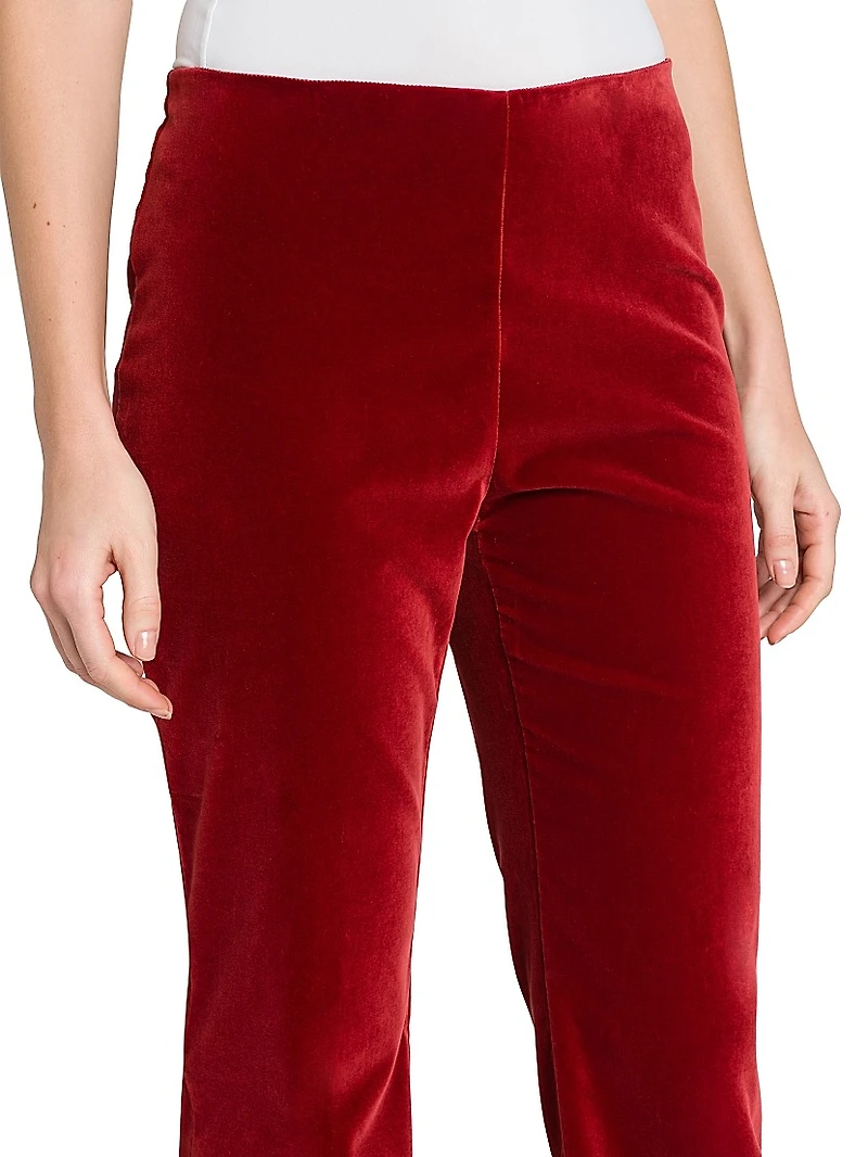 Velvet Boot-Cut Pants