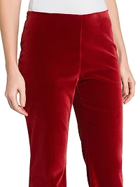 Velvet Boot-Cut Pants