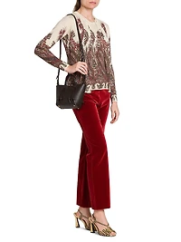 Velvet Boot-Cut Pants