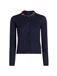 Jeweled Neckline Cardigan