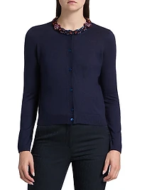 Jeweled Neckline Cardigan