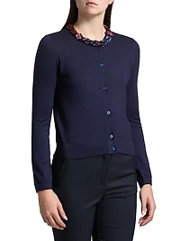 Jeweled Neckline Cardigan