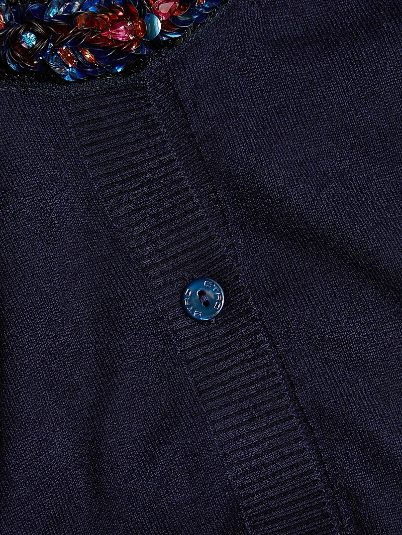 Jeweled Neckline Cardigan