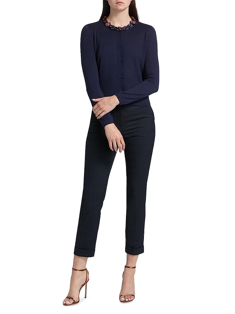 Jeweled Neckline Cardigan