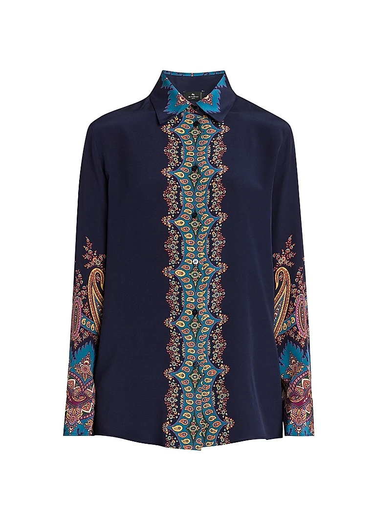 Midnight Dream Paisley Silk Shirt