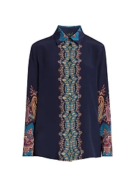 Midnight Dream Paisley Silk Shirt