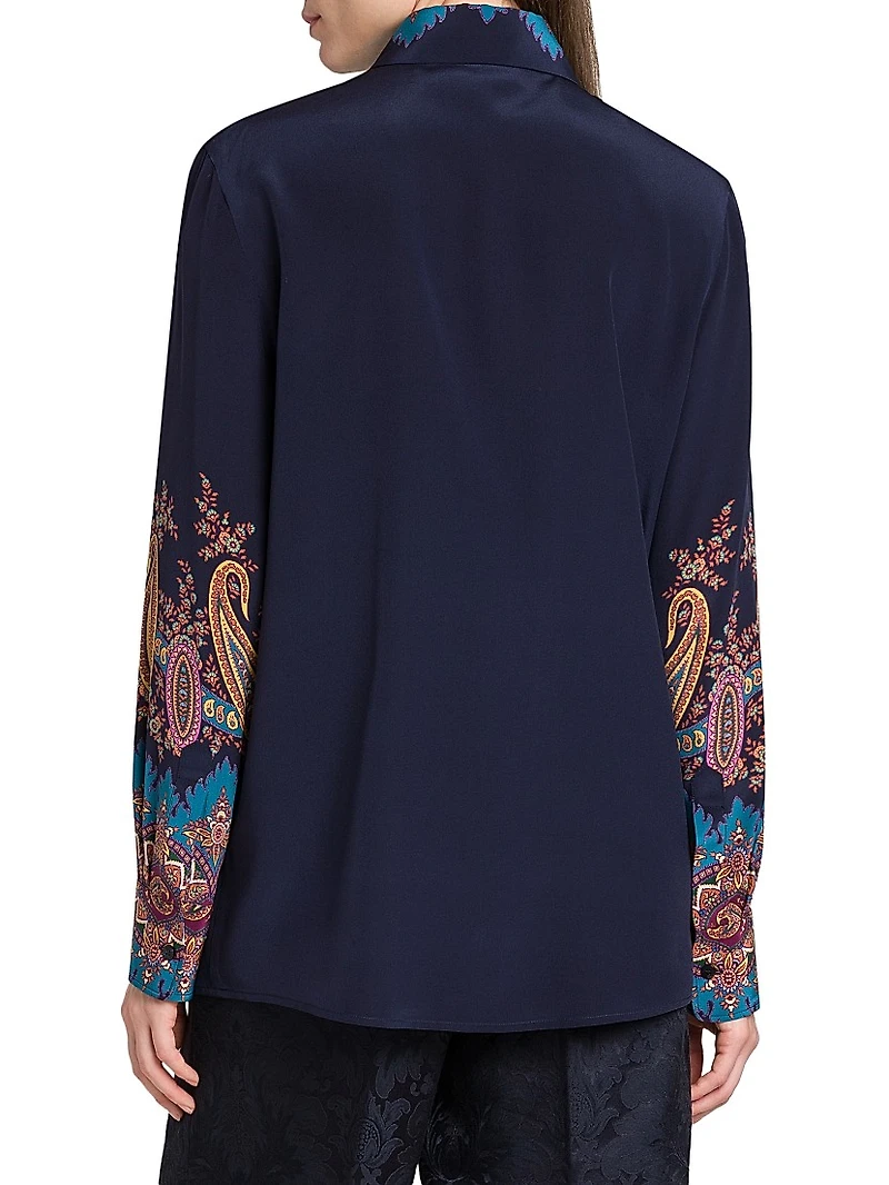 Midnight Dream Paisley Silk Shirt