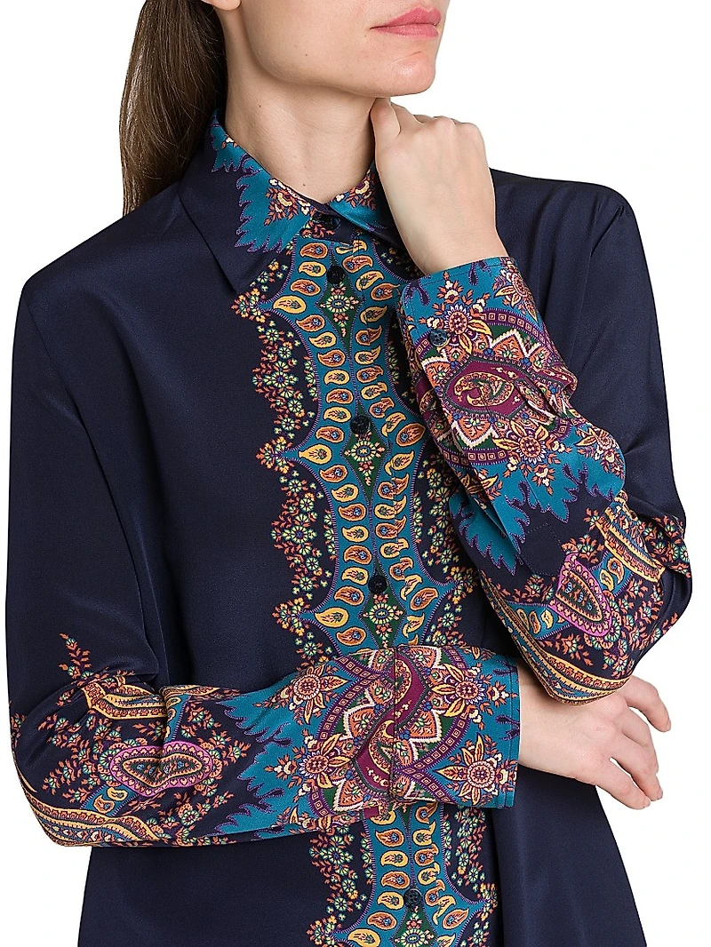 Midnight Dream Paisley Silk Shirt