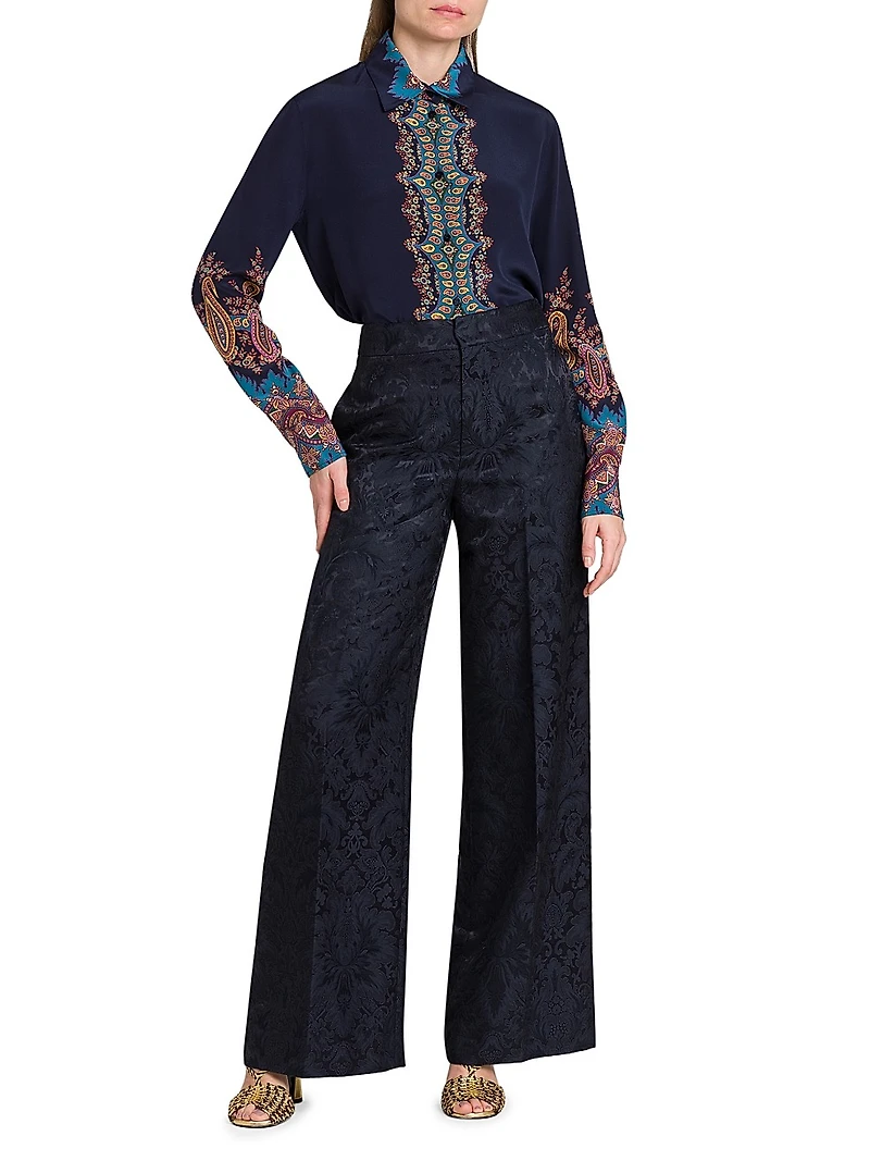 Midnight Dream Paisley Silk Shirt