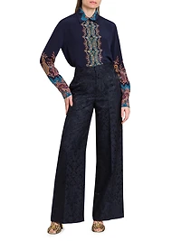 Midnight Dream Paisley Silk Shirt