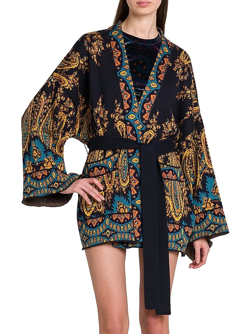 Midnight Dream Wrap Cardigan Minidress
