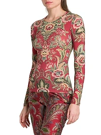 Floral Paisley Wool-Blend Top