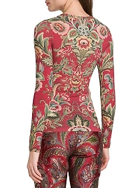 Floral Paisley Wool-Blend Top