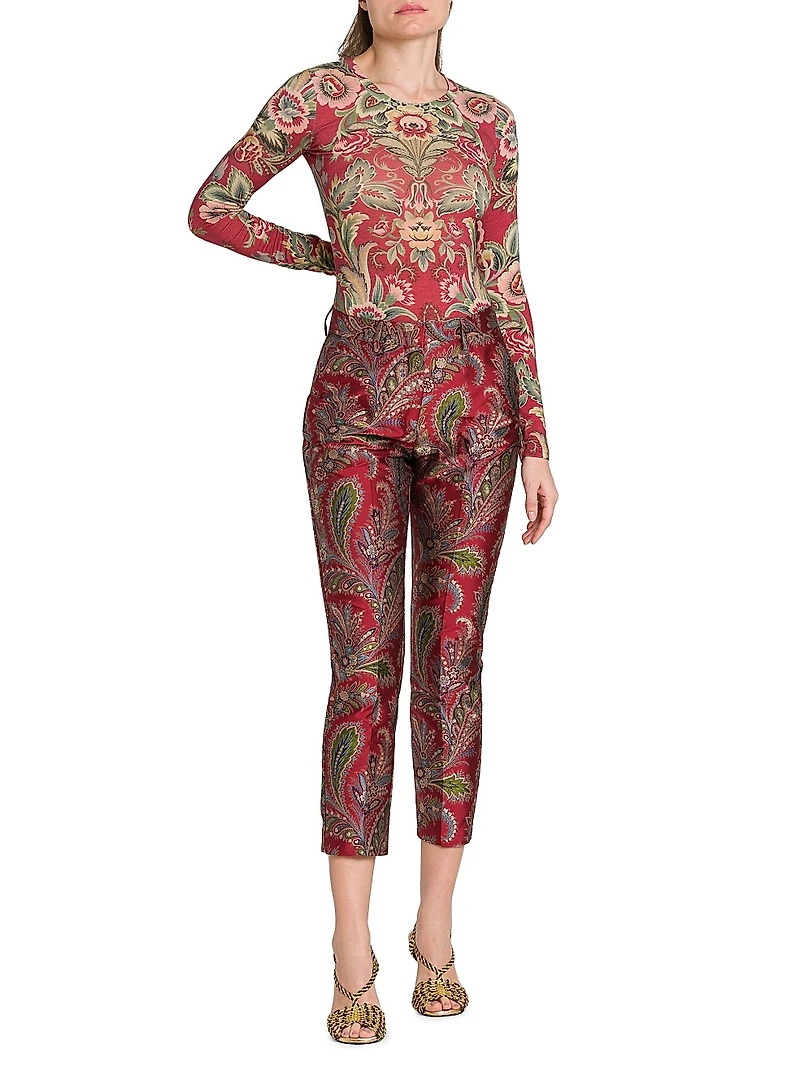 Floral Paisley Wool-Blend Top