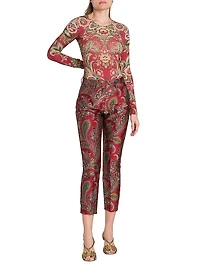 Floral Paisley Wool-Blend Top