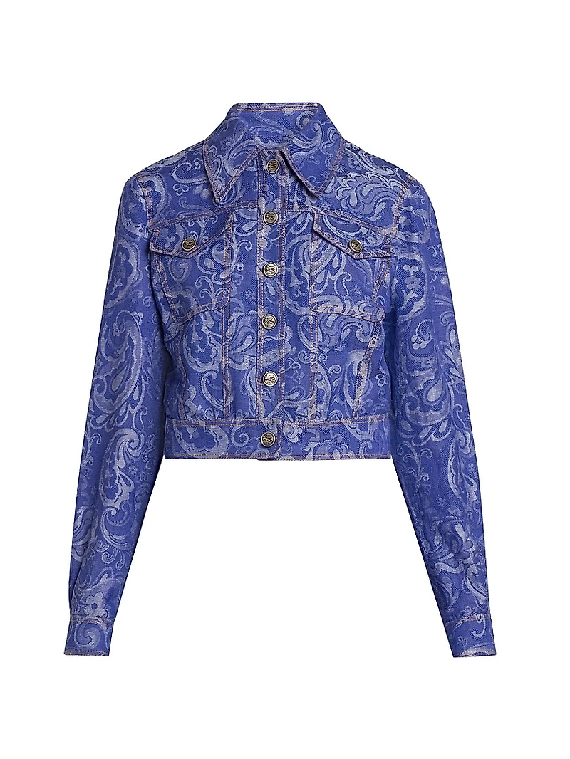 Bouquet Crop Denim Jacket
