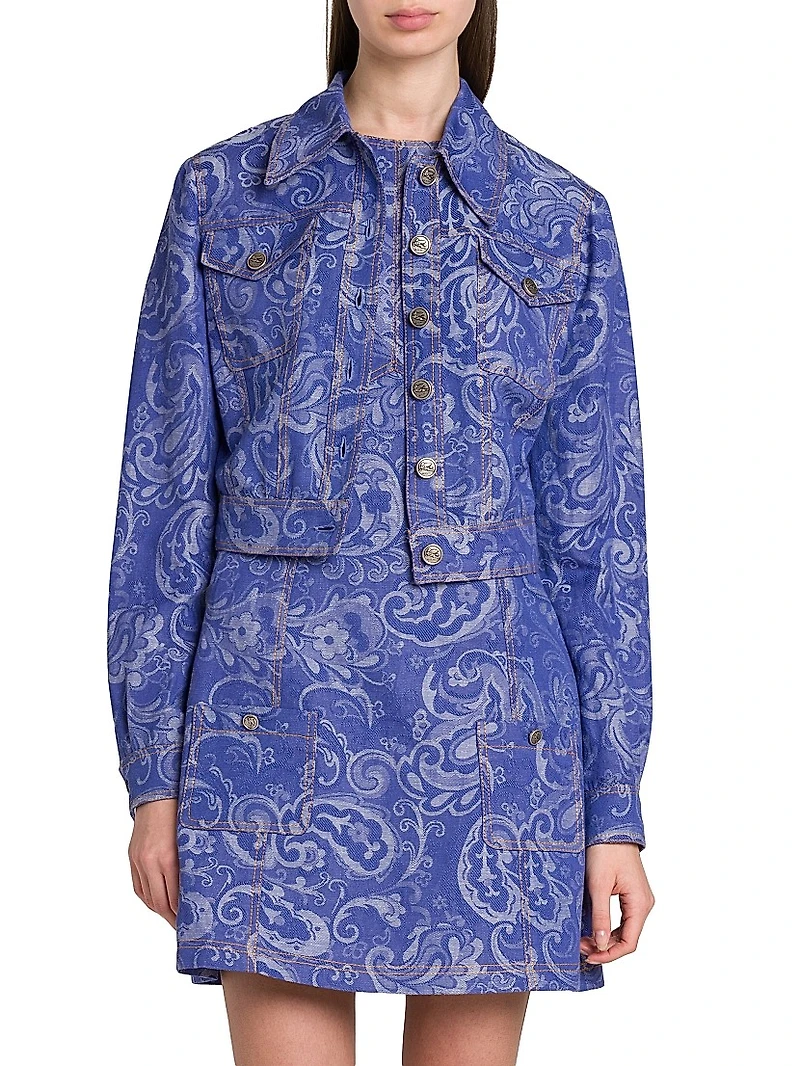 Bouquet Crop Denim Jacket