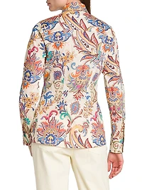 Tapestry Floral Stretch Cotton Long-Sleeve Shirt