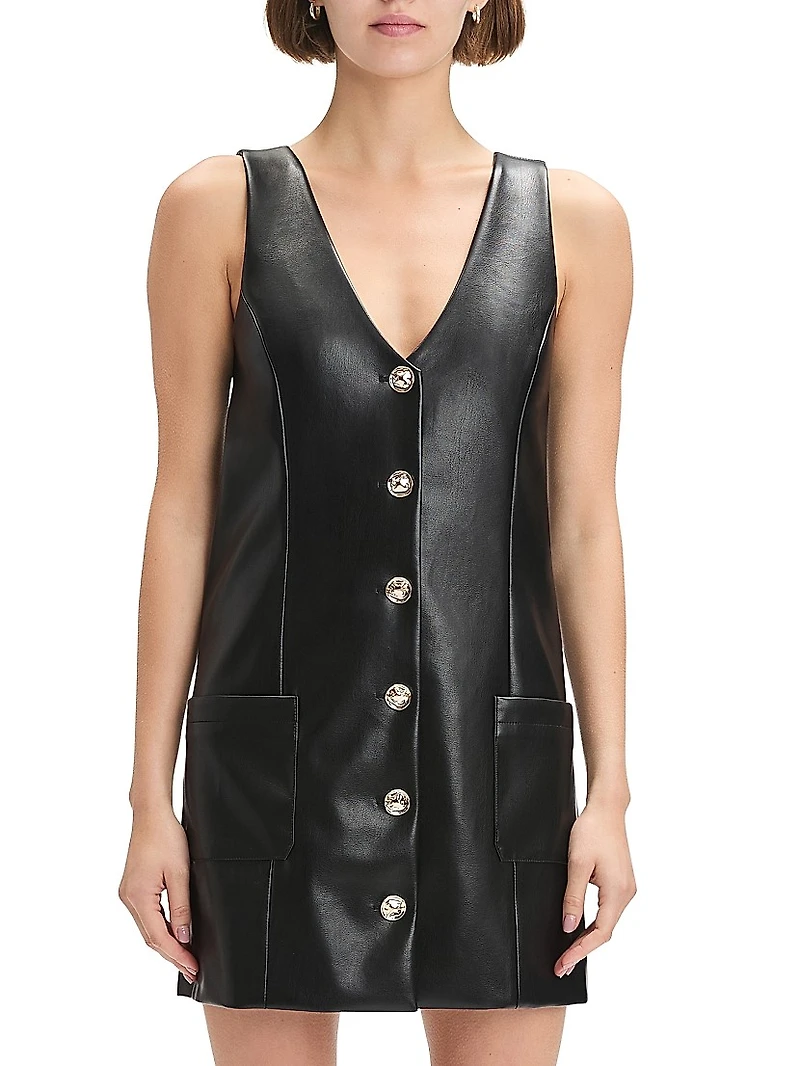 Sasha Faux Leather Minidress