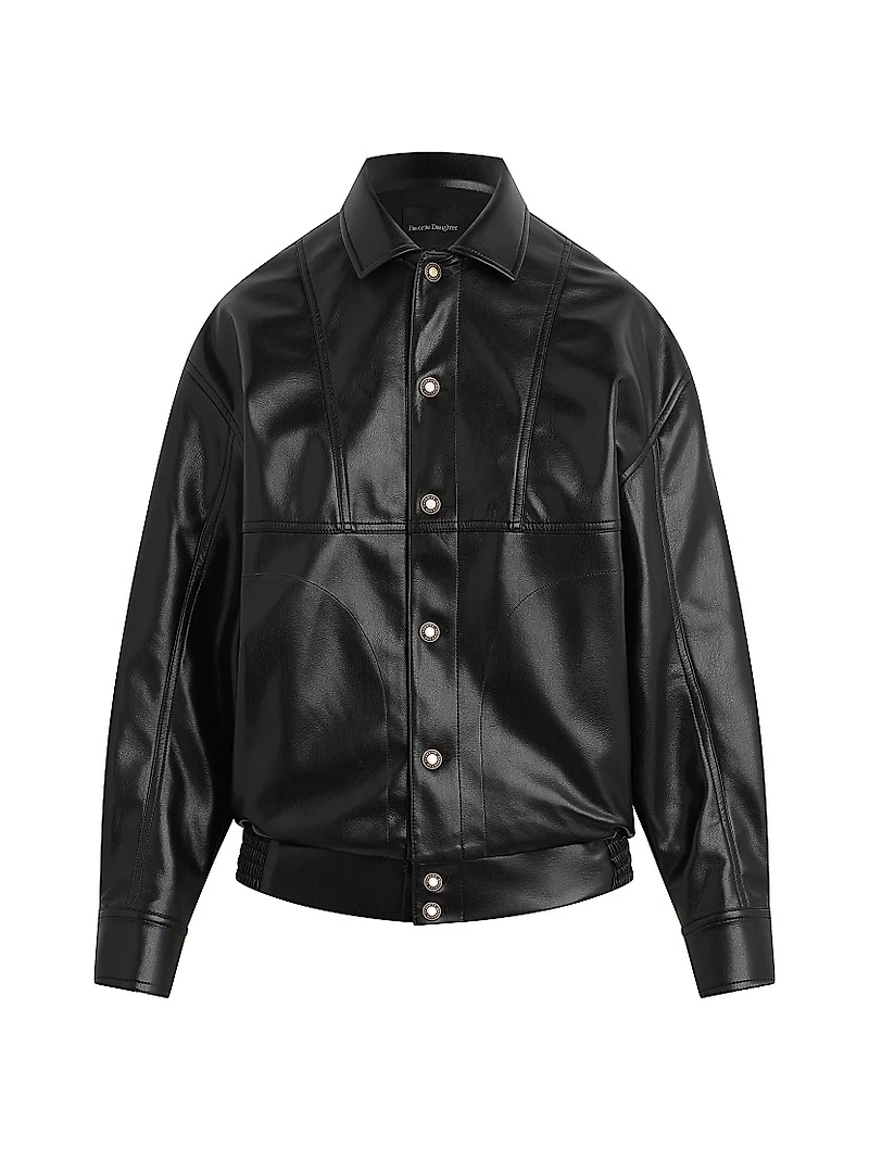 The Beacon Faux-Leather Button-Front Jacket