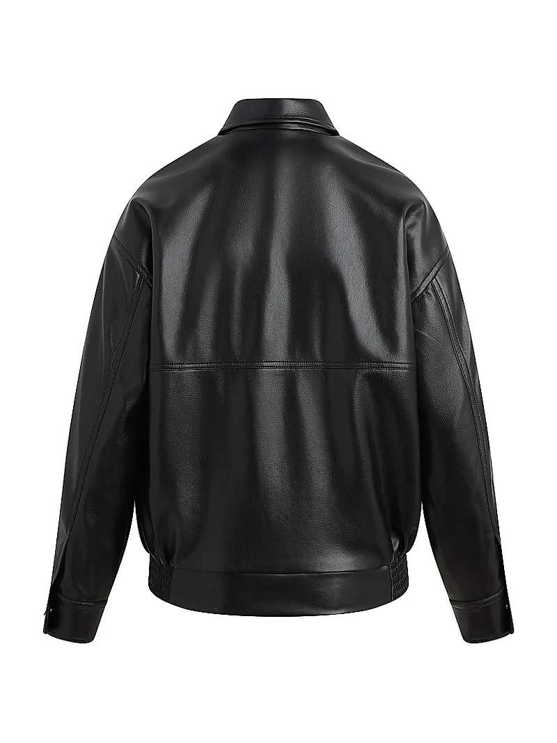The Beacon Faux-Leather Button-Front Jacket