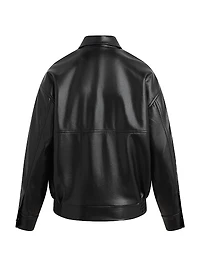 The Beacon Faux-Leather Button-Front Jacket