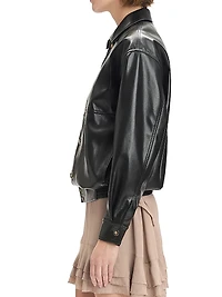 The Beacon Faux-Leather Button-Front Jacket
