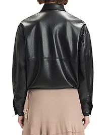 The Beacon Faux-Leather Button-Front Jacket