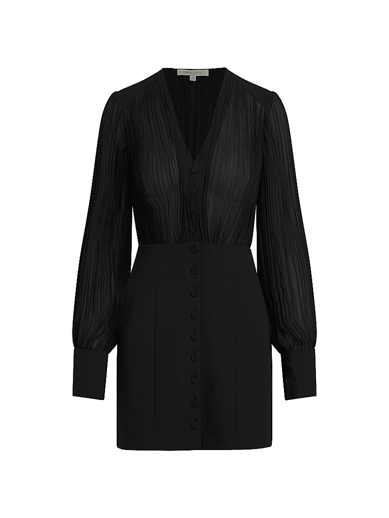 The Change Me Pleated V-Neck Minidress