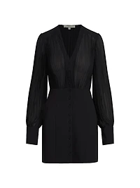 The Change Me Pleated V-Neck Minidress