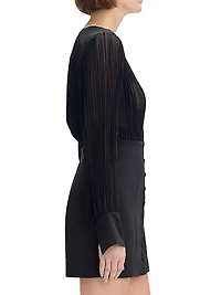 The Change Me Pleated V-Neck Minidress