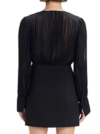 The Change Me Pleated V-Neck Minidress