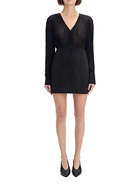 The Change Me Pleated V-Neck Minidress