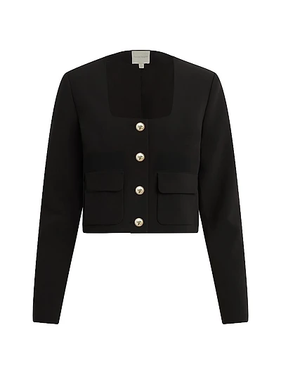 The Laura Square-Neck Crop Jacket