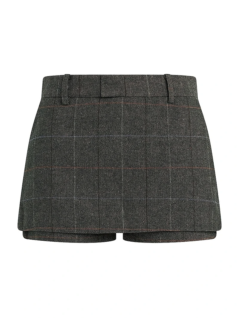 Spencer Plaid High-Rise Skort