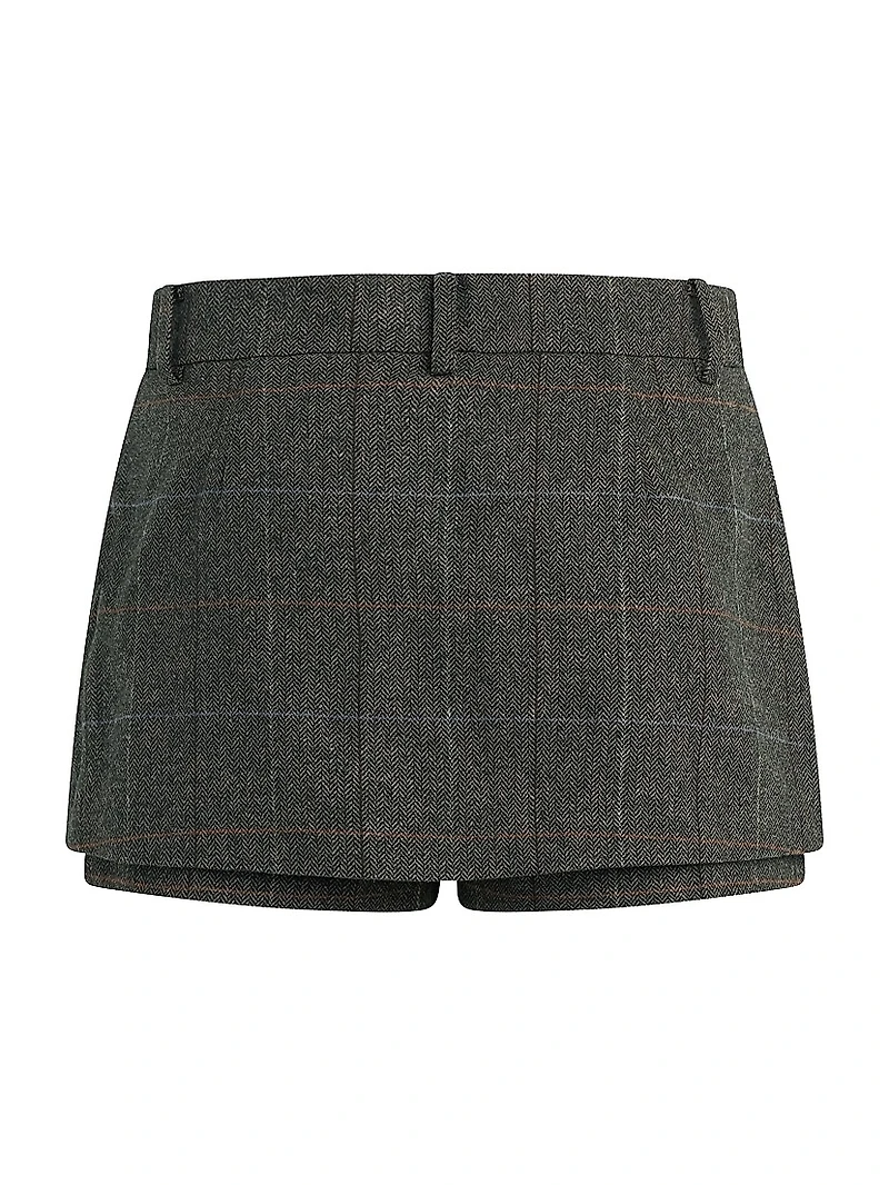 Spencer Plaid High-Rise Skort