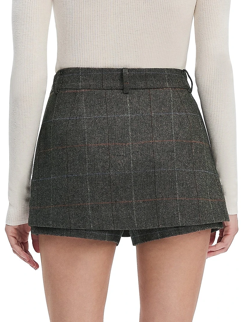 Spencer Plaid High-Rise Skort