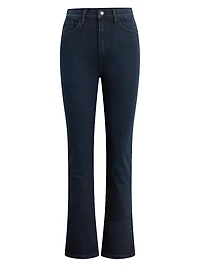 The Valentina Denim High-Rise Mini Boot-Cut Jeans