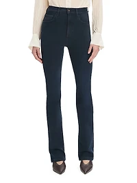 The Valentina Denim High-Rise Mini Boot-Cut Jeans