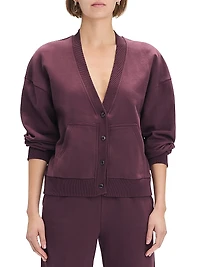 The Cutesy Cotton V-Neck Crop Cardigan