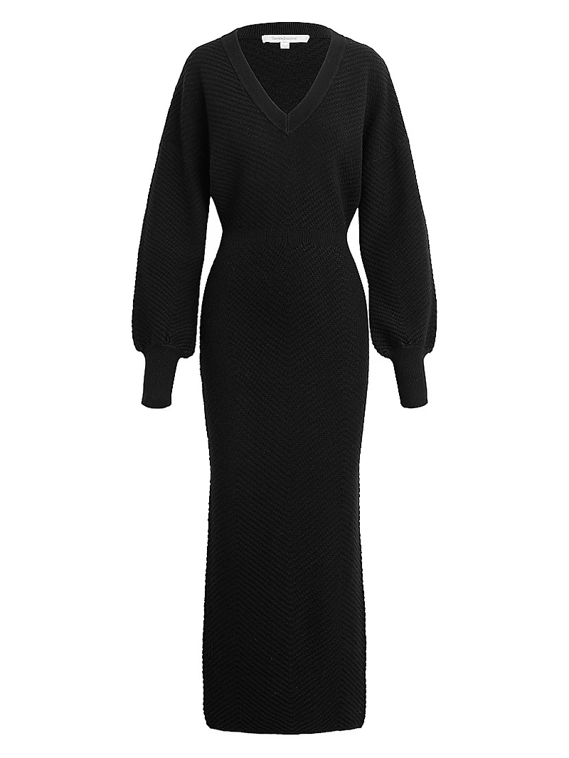 Ava Long-Sleeve Midi-Sweaterdress
