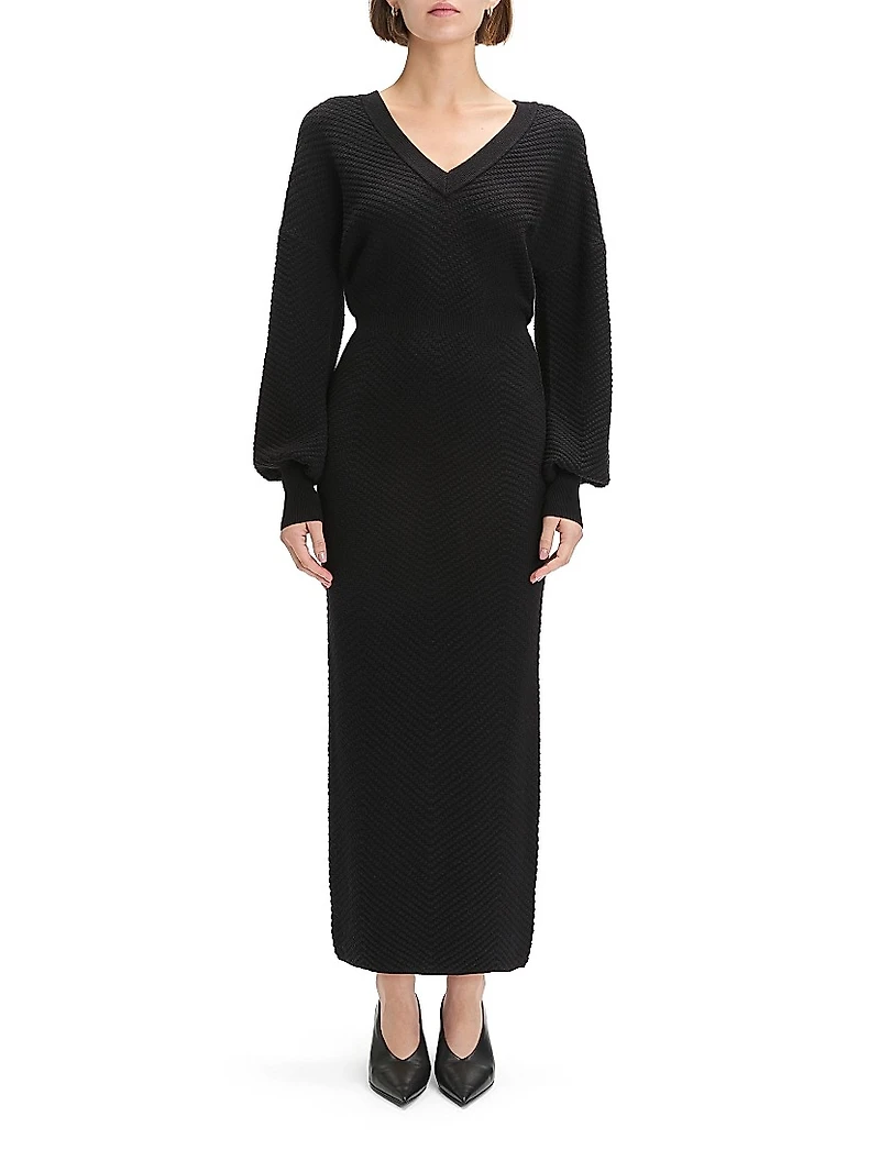 Ava Long-Sleeve Midi-Sweaterdress