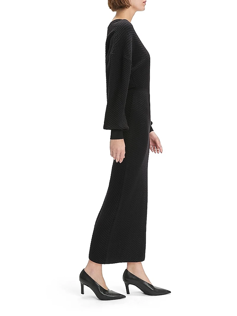 Ava Long-Sleeve Midi-Sweaterdress